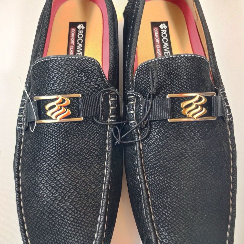 NEW Rocawear Dwight Black Slip On Loafers Oxfords Shoe Men 10.5 House dress
